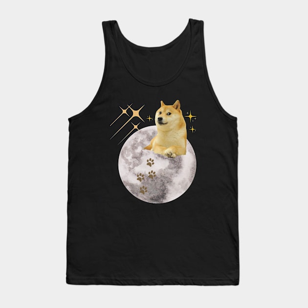 DOGE on the Moon - Dogecoin - Crypto - Cryptocurrency Tank Top by HalfPastStarlight